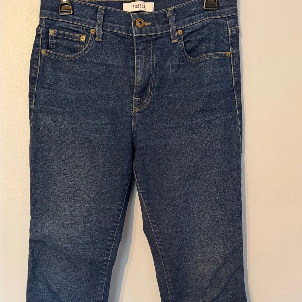 Pistola Dark Wash High Rise Cropped Straight Leg Jeans - Picture 2 of 7